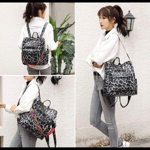 Grey Leopard backpack